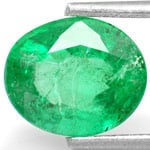 2.07-Carat Natural Oval-Cut Emerald from Zambia (Untreated)