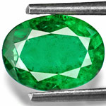 1.30-Carat Lustrous Deep Green Oval-Cut Zambian Emerald