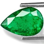 1.37-Carat Dark Leaf Green Pear-Shaped Emerald from Zambia