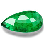 1.37-Carat Dark Leaf Green Pear-Shaped Emerald from Zambia