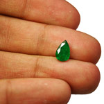 1.37-Carat Dark Leaf Green Pear-Shaped Emerald from Zambia