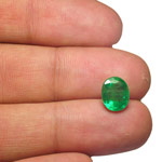 3.20-Carat Deep Velvet Green Oval-Cut Zambian Emerald