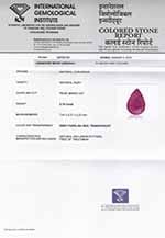 0.76-Carat IGI-Certified Unheated Pear-Shaped Niassa Ruby