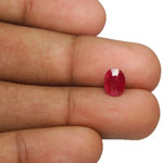 1.42-Carat Natural & Unheated Deep Red Oval-Cut Ruby