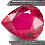 1.01-Carat Unheated Pear-Shaped Pinkish Red Mozambique Ruby