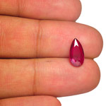 2.00-Carat Unheated Pear-Shaped Purplish Red Mozambique Ruby