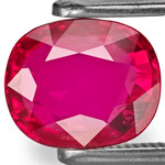 2.00-Carat Eye-Clean Neon Pinkish Red Unheated Cushion-Cut Ruby