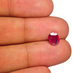 2.00-Carat Eye-Clean Neon Pinkish Red Unheated Cushion-Cut Ruby