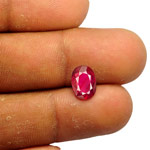 2.01-Carat AIGS-Certified Unheated Oval-Cut Blood Red Ruby