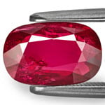 2.38-Carat Pleasing Intense Red Cushion-Cut Unheated Ruby