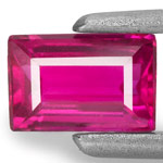 0.53-Carat Deep Pinkish Red Unheated Baguette-Cut Ruby