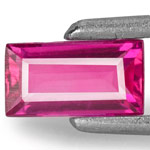 0.53-Carat Neon Pinkish Red Eye-Clean Baguette-Cut Ruby