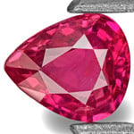 0.49-Carat Pear-Shaped Intense Pinkish Red Ruby (Unheated)