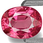 0.54-Carat Oval-Cut Bright Pink Red Ruby from Mozambique
