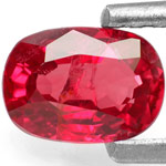 0.77-Carat Intense Pinkish Red Oval-Cut Burmese Ruby