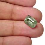 5.96-Carat Unique Yellowish Olive Green Sapphire from Madagascar