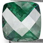 6.88-Carat Checkered-Cut Deep Bluish Green Unheated Sapphire