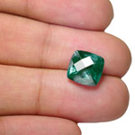 6.88-Carat Checkered-Cut Deep Bluish Green Unheated Sapphire