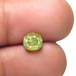 1.79-Carat Cushion-Cut Eye-Clean Vivid Yellowish Green Sapphire