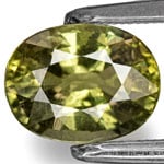 1.85-Carat Eye-Clean Vivid Yellowish Olive Green Sapphire