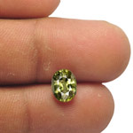 1.85-Carat Eye-Clean Vivid Yellowish Olive Green Sapphire