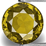 5.16-Carat 10mm Round Brownish Greenish Yellow Sapphire (UH)