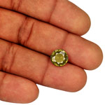 5.16-Carat 10mm Round Brownish Greenish Yellow Sapphire (UH)