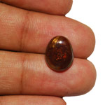 5.86-Carat Mexican Fire Agate with Golden Brown Bubbles