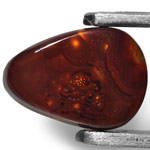 7.58-Carat Fire Agate with Orangish Brown Swirls & Bubbles