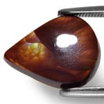 3.20-Carat Chocolate Brown Fire Agate with Multi-Color Flashes