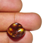 11.49-Carat Coffee Brown Fire Agate with Multi\-Color Flashes