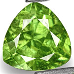 0.92-Carat Trilliant-Cut Yellowish Green Eye-Clean Demantoid