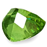 0.92-Carat Trilliant-Cut Yellowish Green Eye-Clean Demantoid