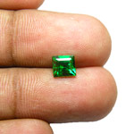 0.90-Carat Dark Green Square-Cut Green Garnet (Tsavorite)