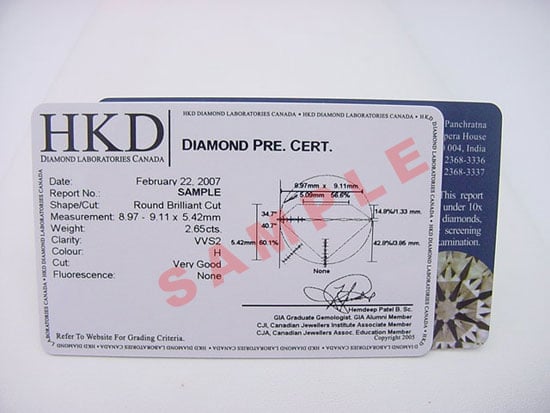 HKD Certificate Sample