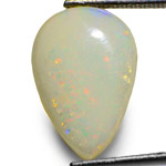 3.21-Carat Pear-Shaped Yellowish White Australian Opal