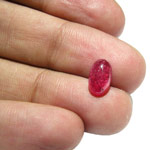 3.08-Carat Pinkish Red Cabochon-Cut Ruby from Mogok, Burma