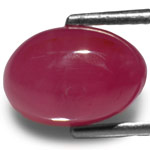 4.12-Carat Unheated Pinkish Red Cabochon-Cut Ruby from Guinea