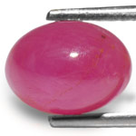 3.53-Carat Unheated Pinkish Red Cabochon-Cut Ruby (AIGS)