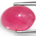 3.41-Carat Splendid Unheated Pinkish Red Ruby Cabochon (AIGS)