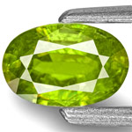 0.55-Carat Oval-Cut Intense Green Titanite Sphene from India
