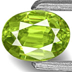 0.42-Carat Oval-Cut Bright Neon Green Sphene from India