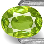 0.36-Carat Eye-Clean Intense Green Oval-Cut Sphene from India