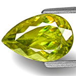 2.26-Carat Pear-Shaped Yellowish Green Sphene from India