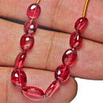 15.78-Carat 11-pc Strand of Deep Pinkish Red Mogok Spinels