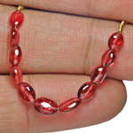 7.08-Carat 11-pc Strand of Deep Pinkish Red Burmese Spinels