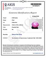 5.36-Carat Attractive Pinkish Red Vietnamese Star Ruby (AIGS)