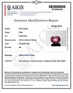 5.21-Carat AIGS-Certified Unheated Indian Star Ruby