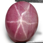 8.10-Carat Purplish Pink Star Ruby from India with Sharp Star