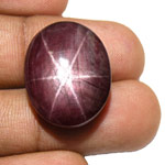 32.81-Carat Dark Purple 6-Ray Star Ruby from West Africa